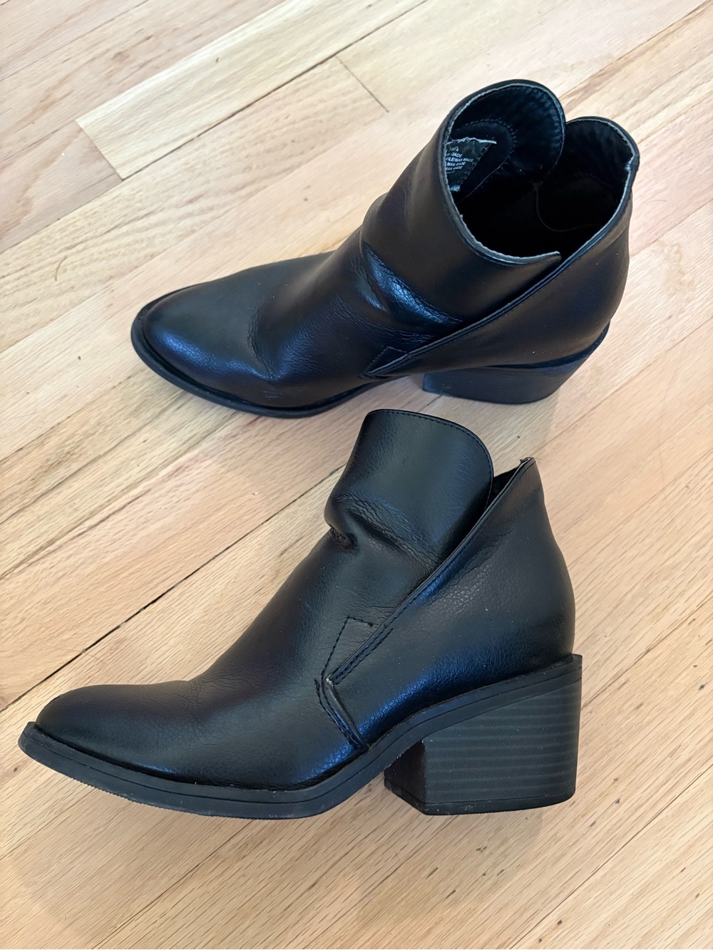 Black slip on booties